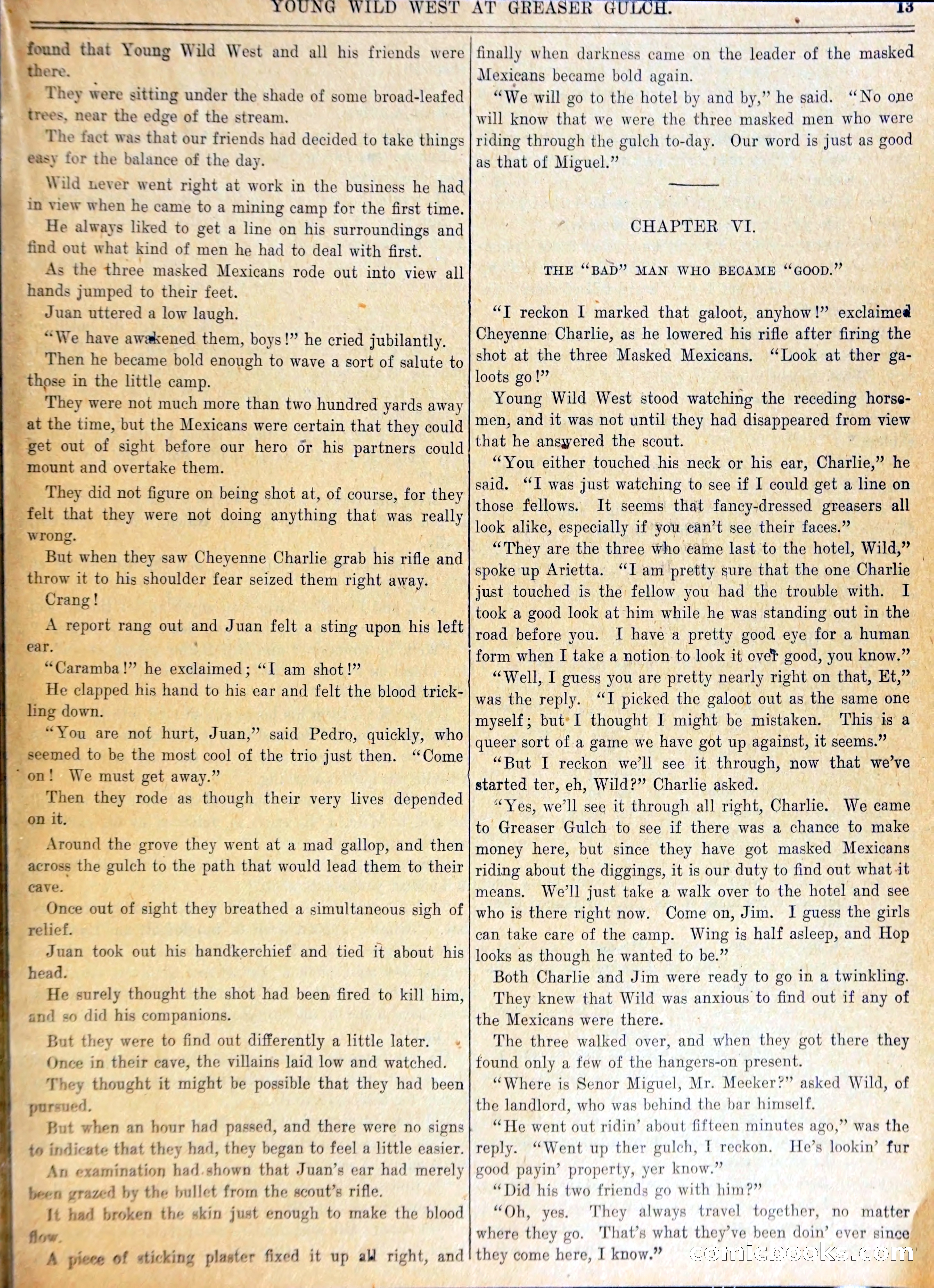 Young Wild West at Greaser Gulch, or, Arietta and the Masked Mexicans — page 16 of 37