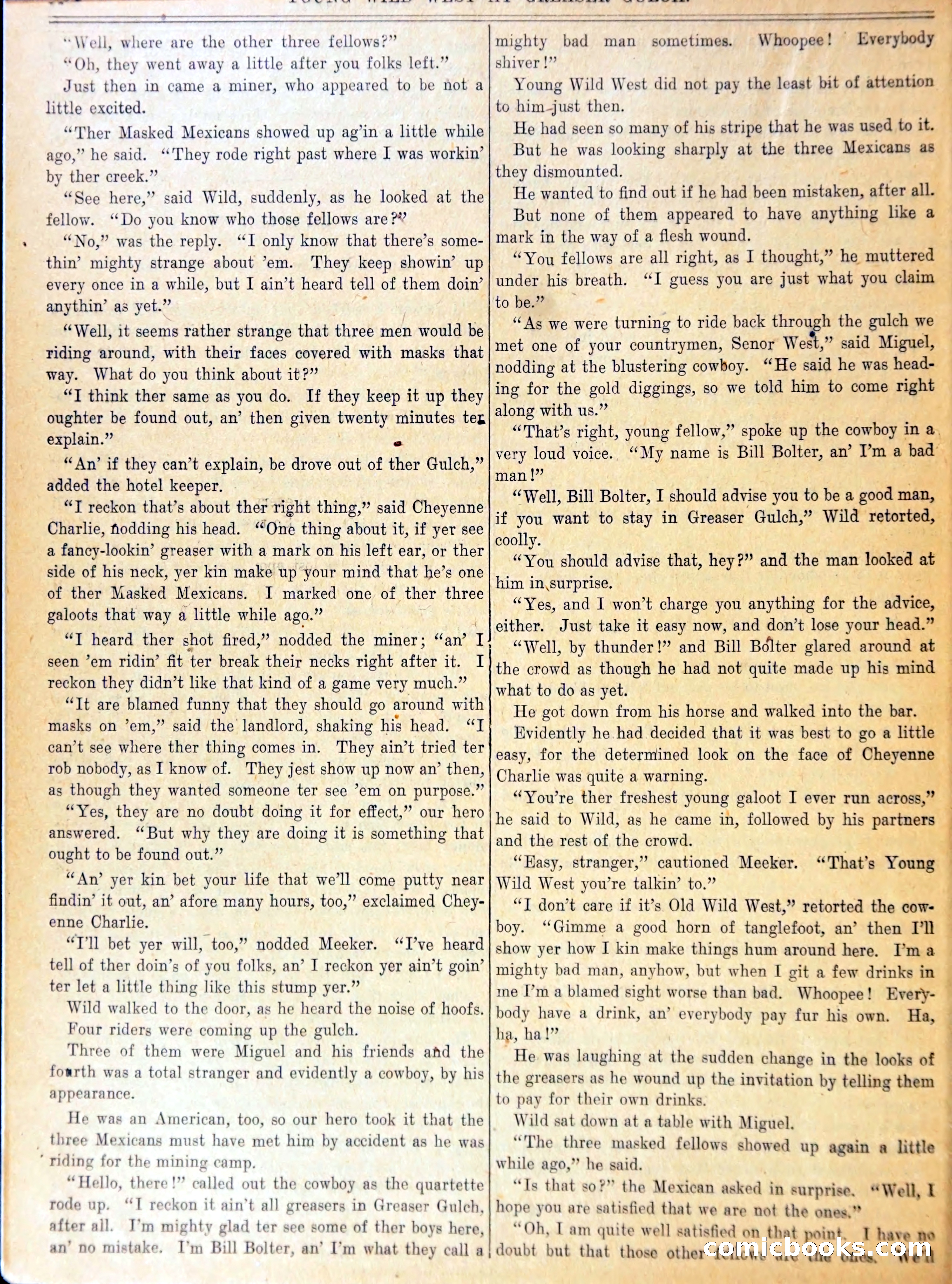 Young Wild West at Greaser Gulch, or, Arietta and the Masked Mexicans — page 17 of 37