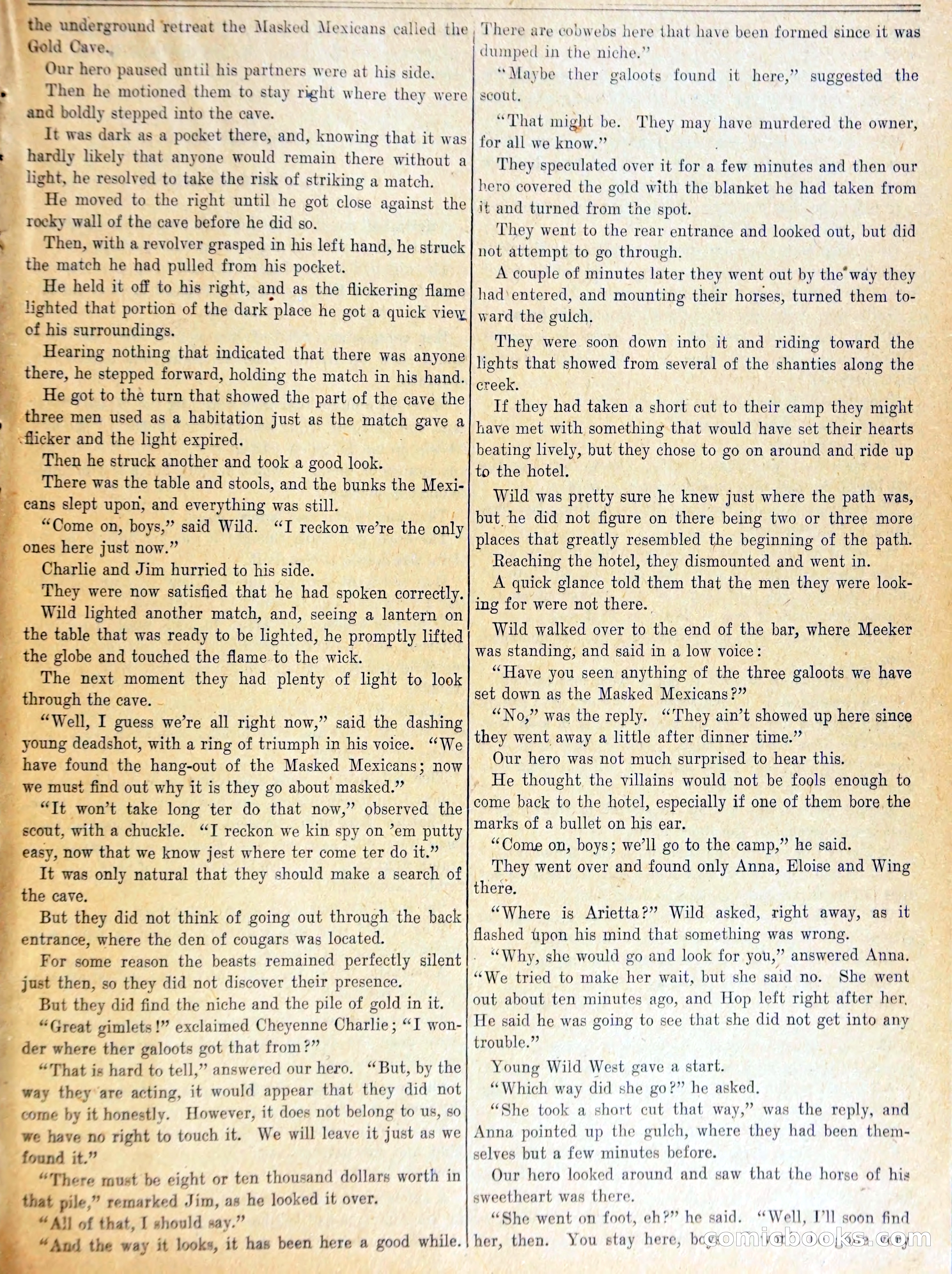 Young Wild West at Greaser Gulch, or, Arietta and the Masked Mexicans — page 22 of 37