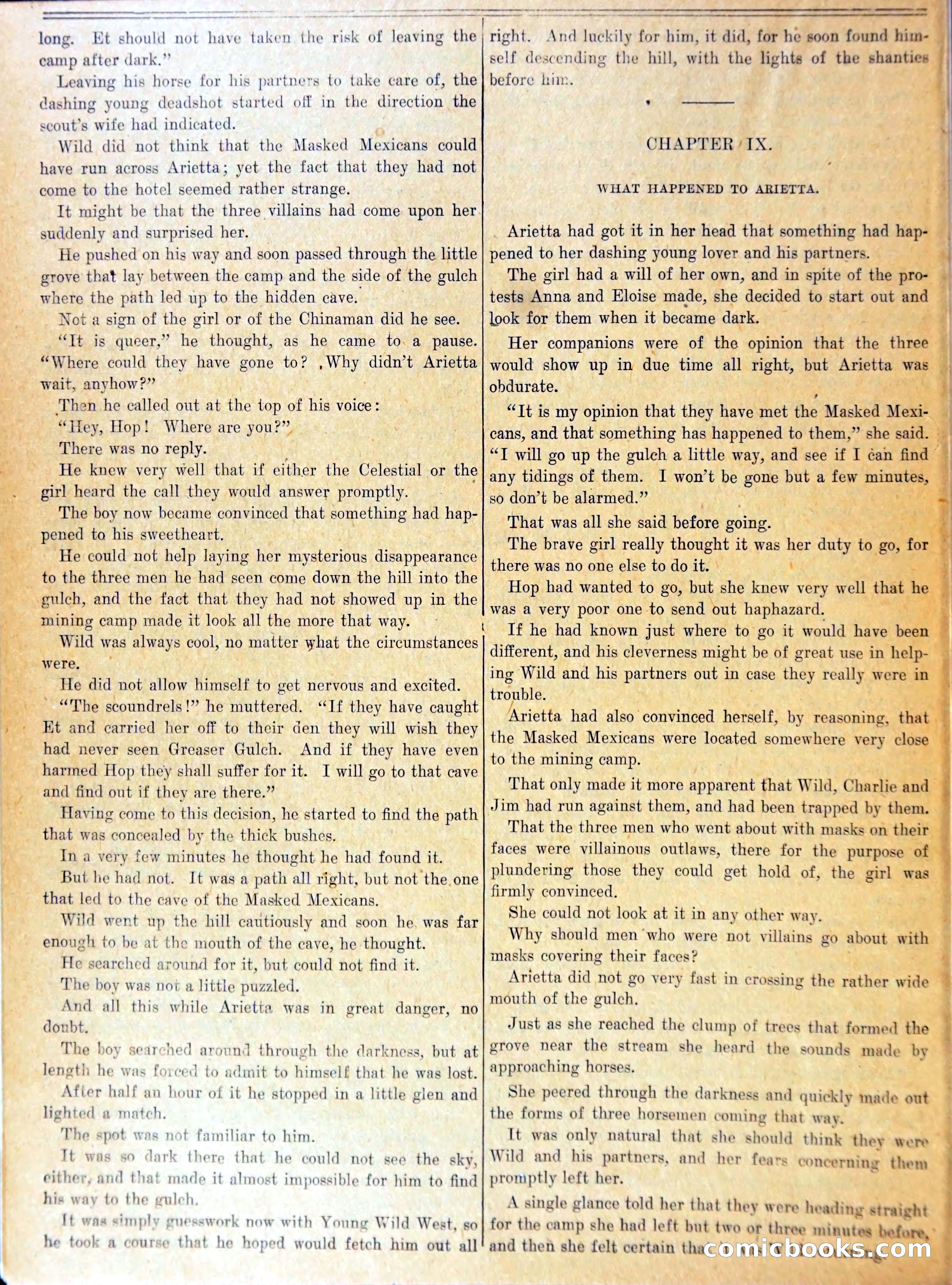 Young Wild West at Greaser Gulch, or, Arietta and the Masked Mexicans — page 23 of 37