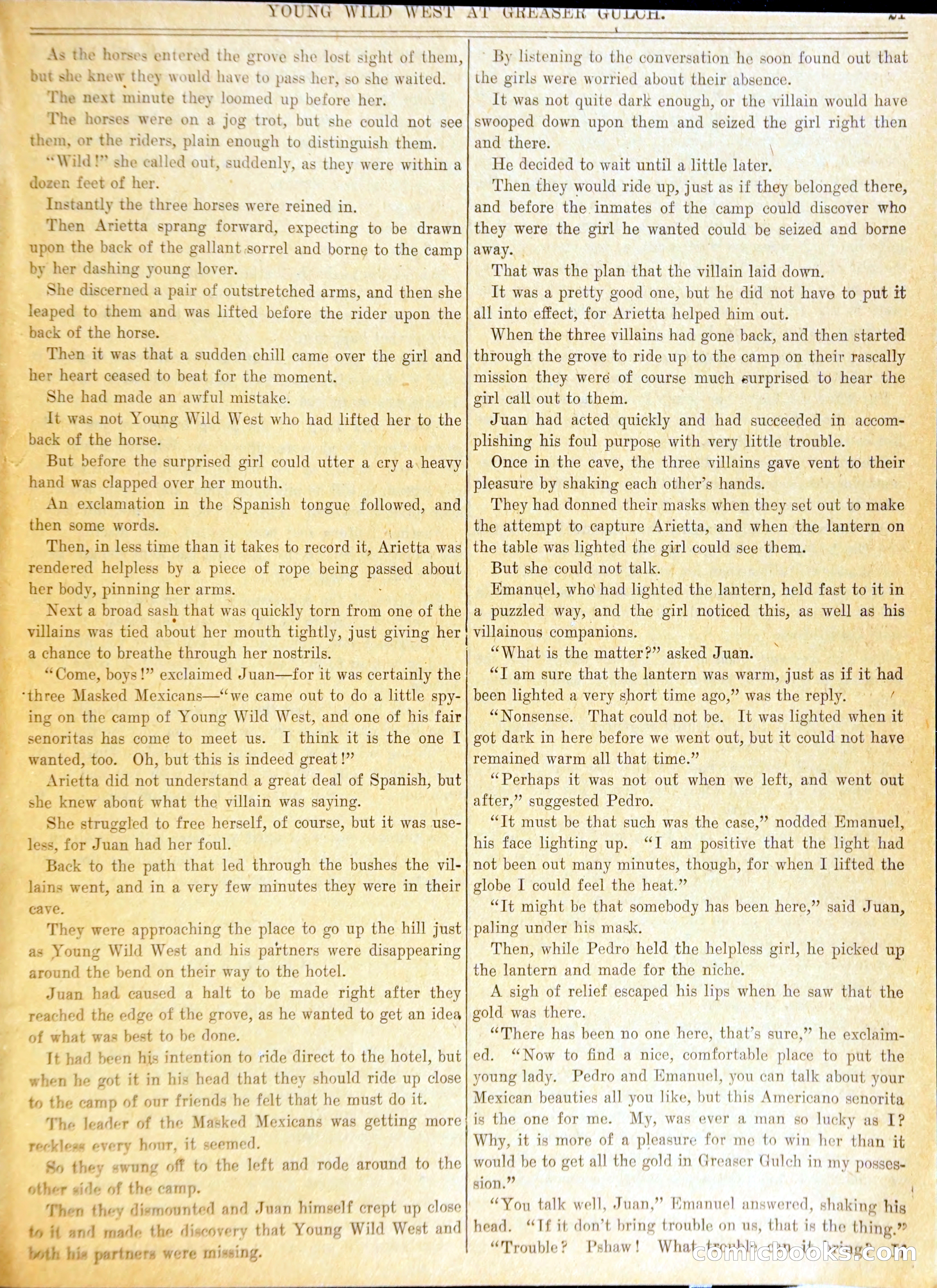 Young Wild West at Greaser Gulch, or, Arietta and the Masked Mexicans — page 24 of 37