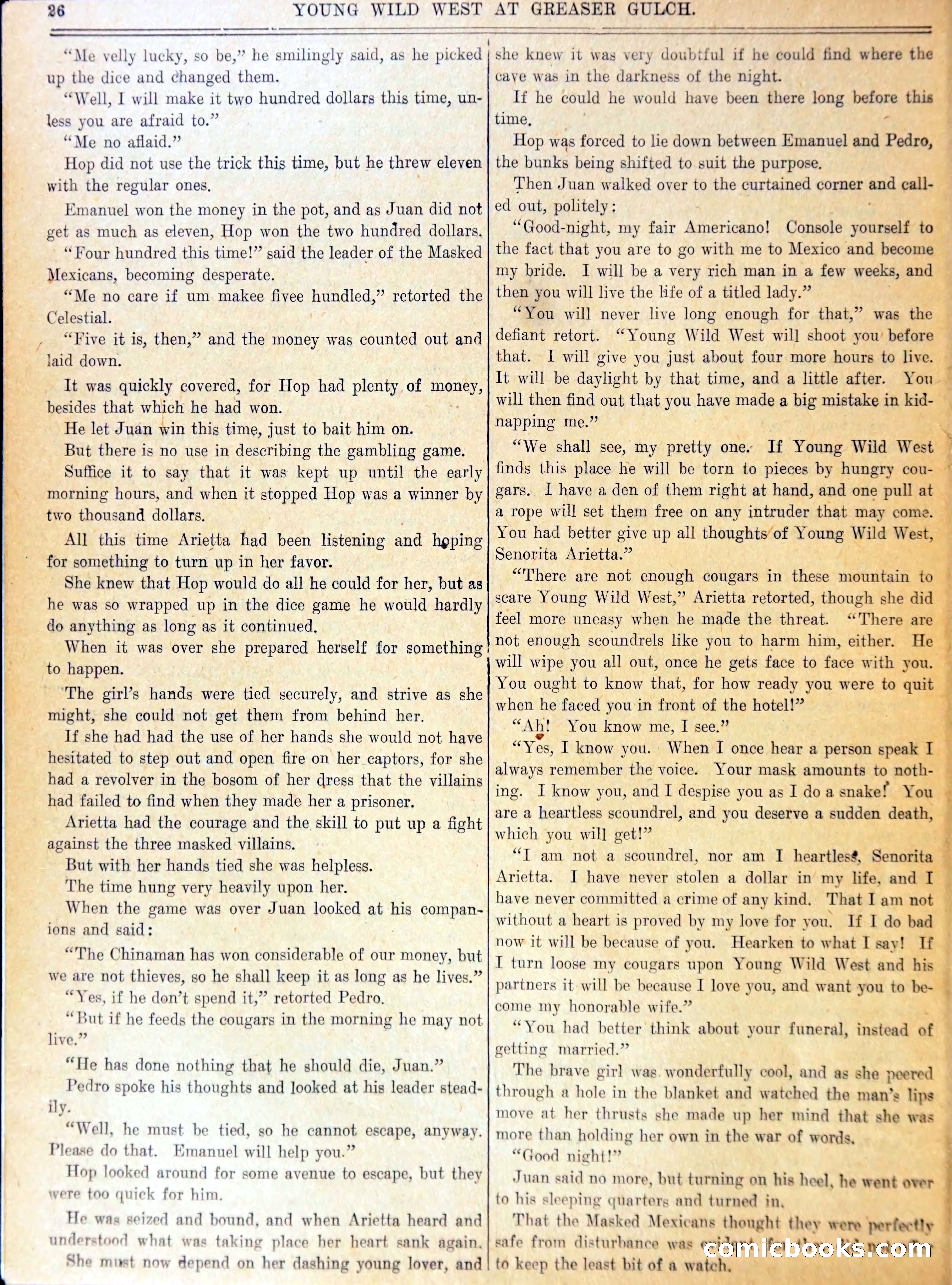 Young Wild West at Greaser Gulch, or, Arietta and the Masked Mexicans — page 29 of 37