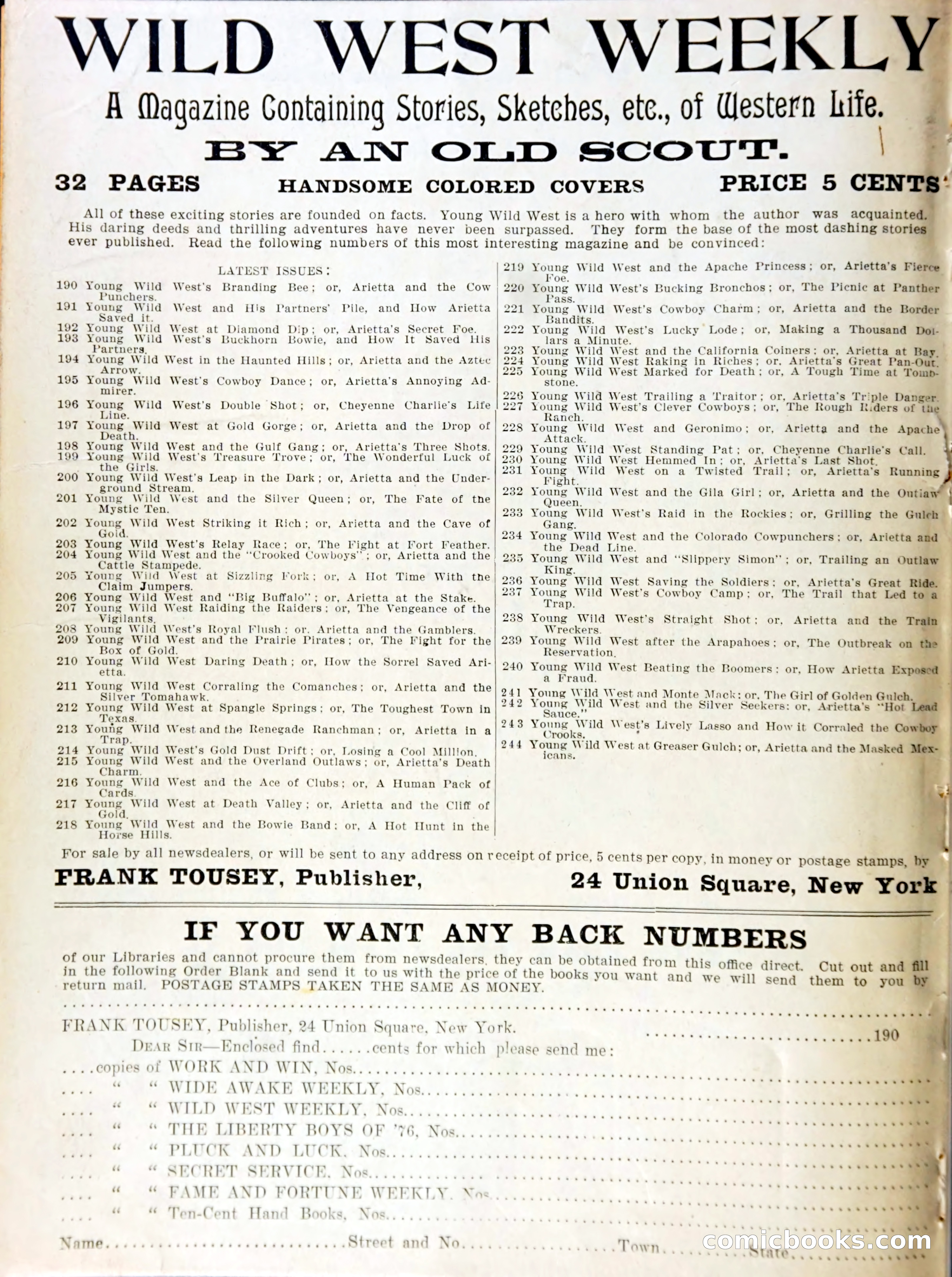 Young Wild West at Greaser Gulch, or, Arietta and the Masked Mexicans — page 37 of 37