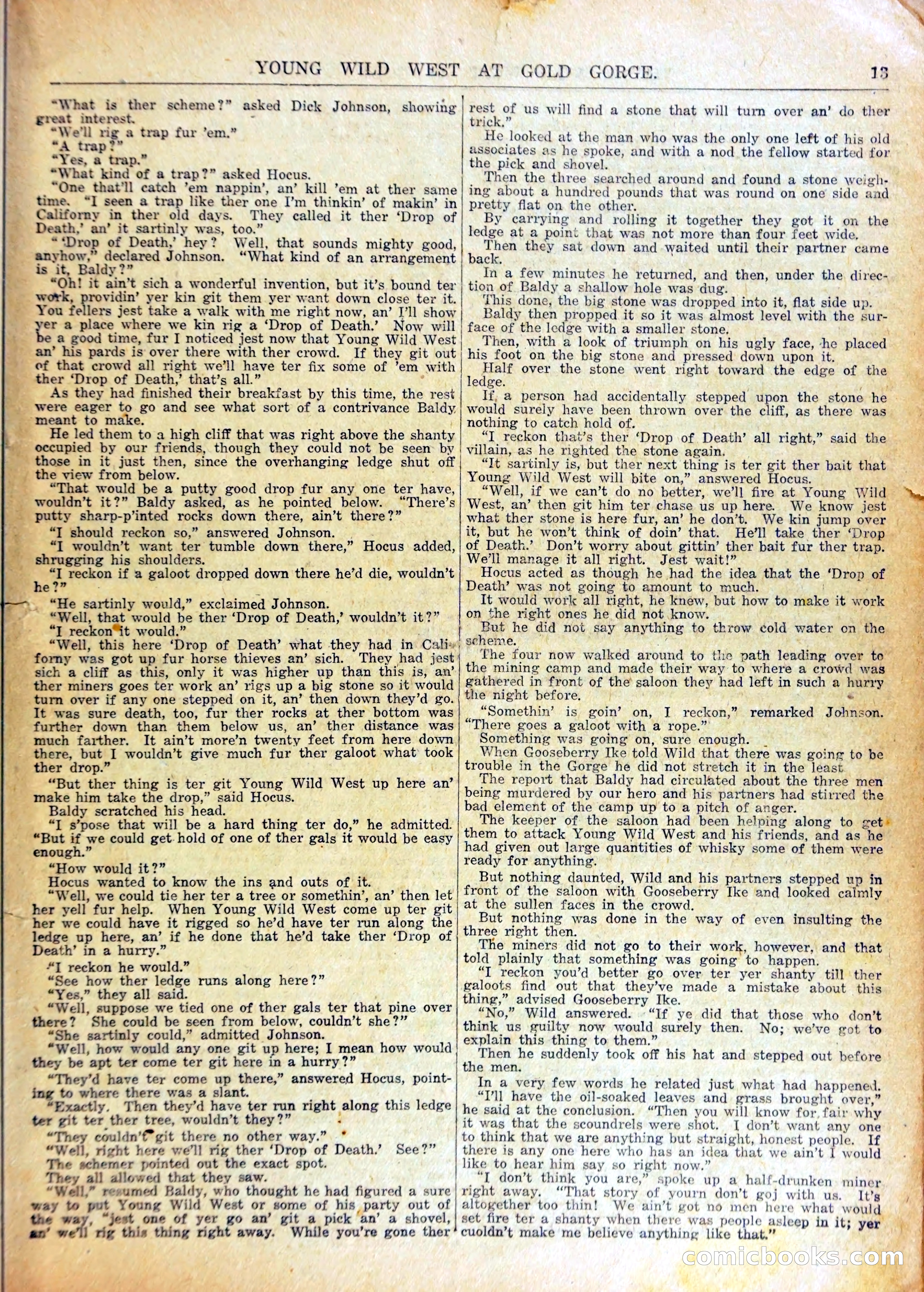 Young Wild West at Gold Forge, or, Arietta and the Drop of Death — page 16 of 37