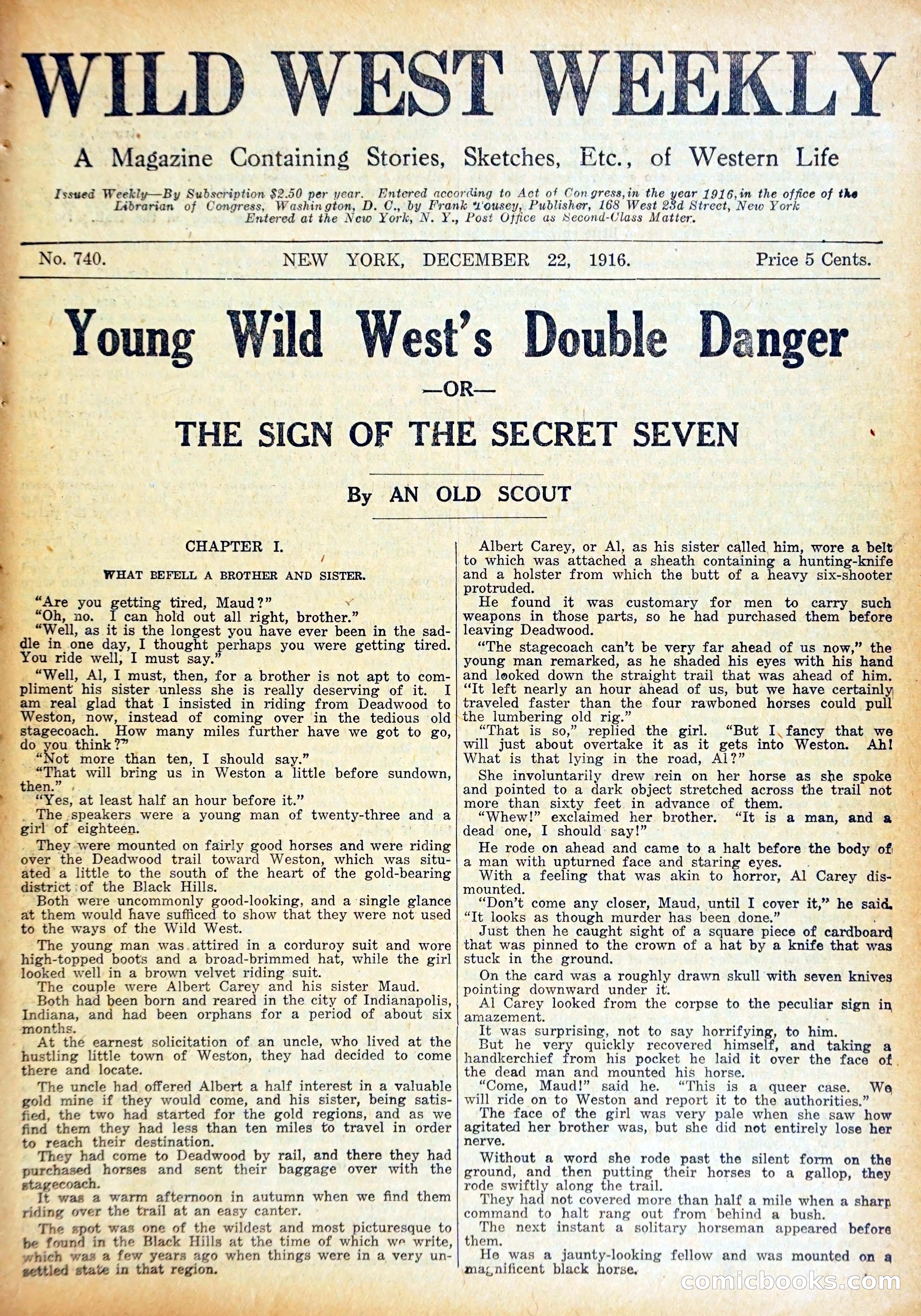 Young Wild West Weekly No. 740 — page 4 of 37