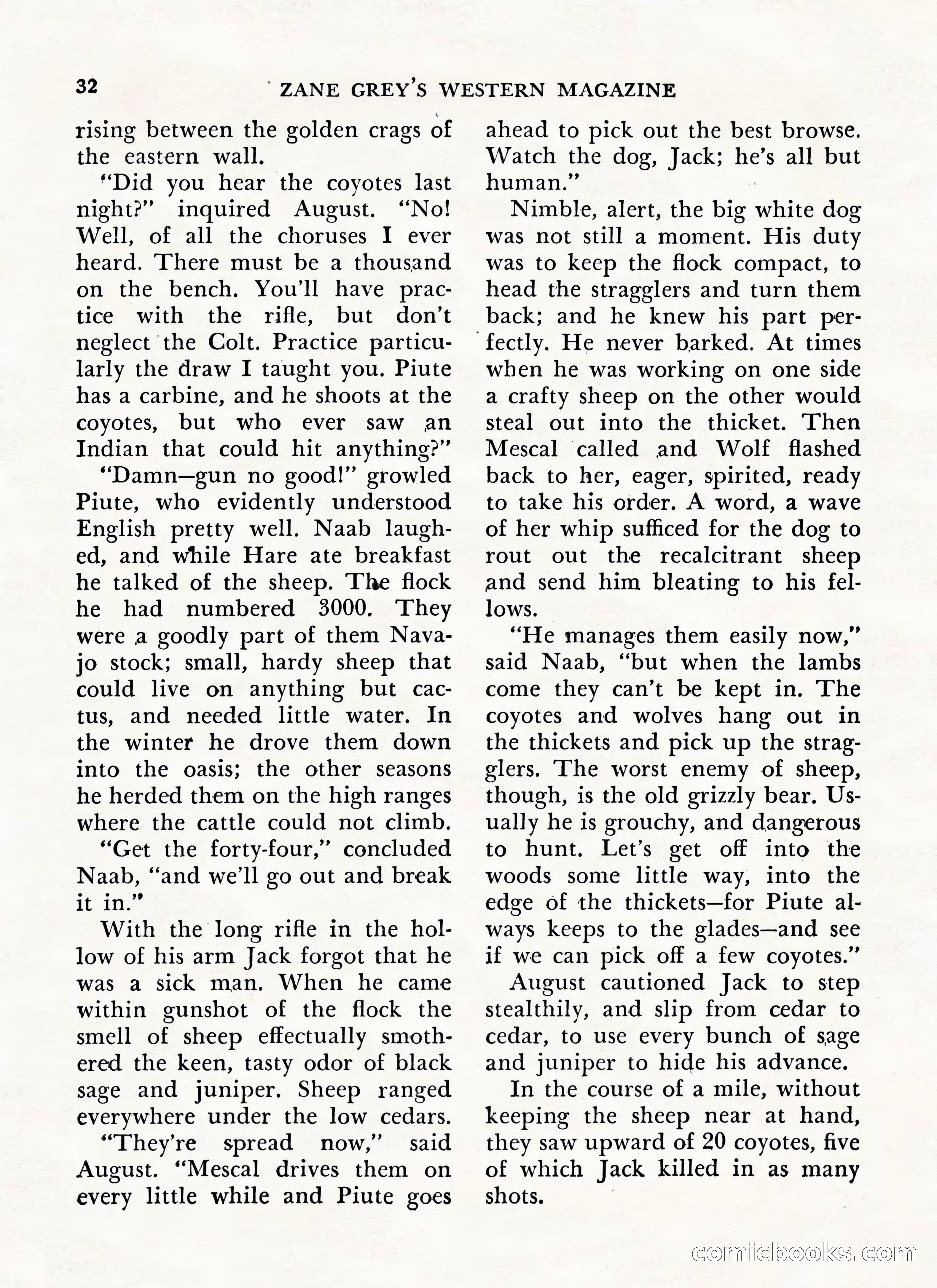 Zane Grey's Western Magazine, May-June 1947 — page 36 of 198