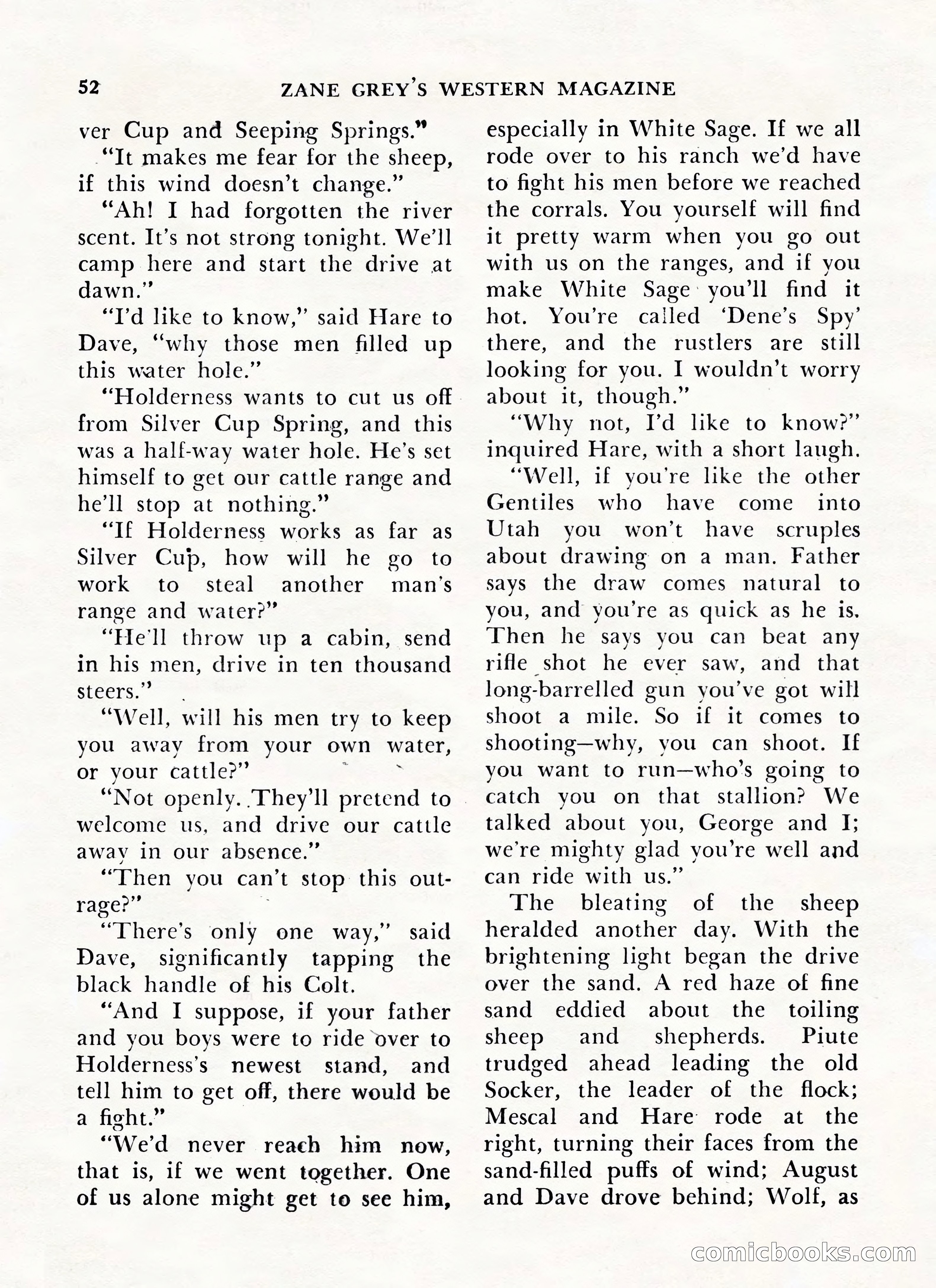 Zane Grey's Western Magazine, May-June 1947 — page 56 of 198