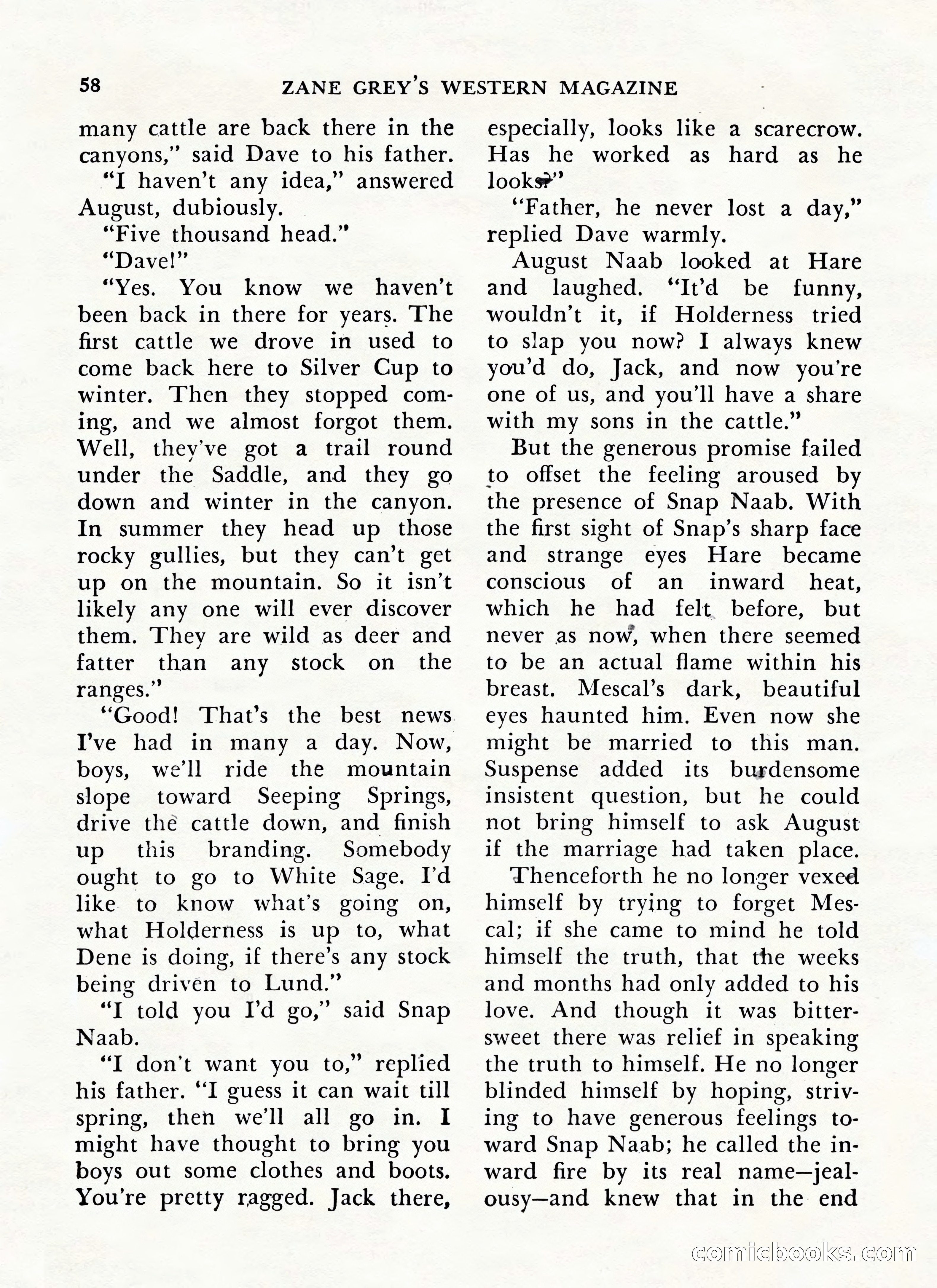 Zane Grey's Western Magazine, May-June 1947 — page 62 of 198