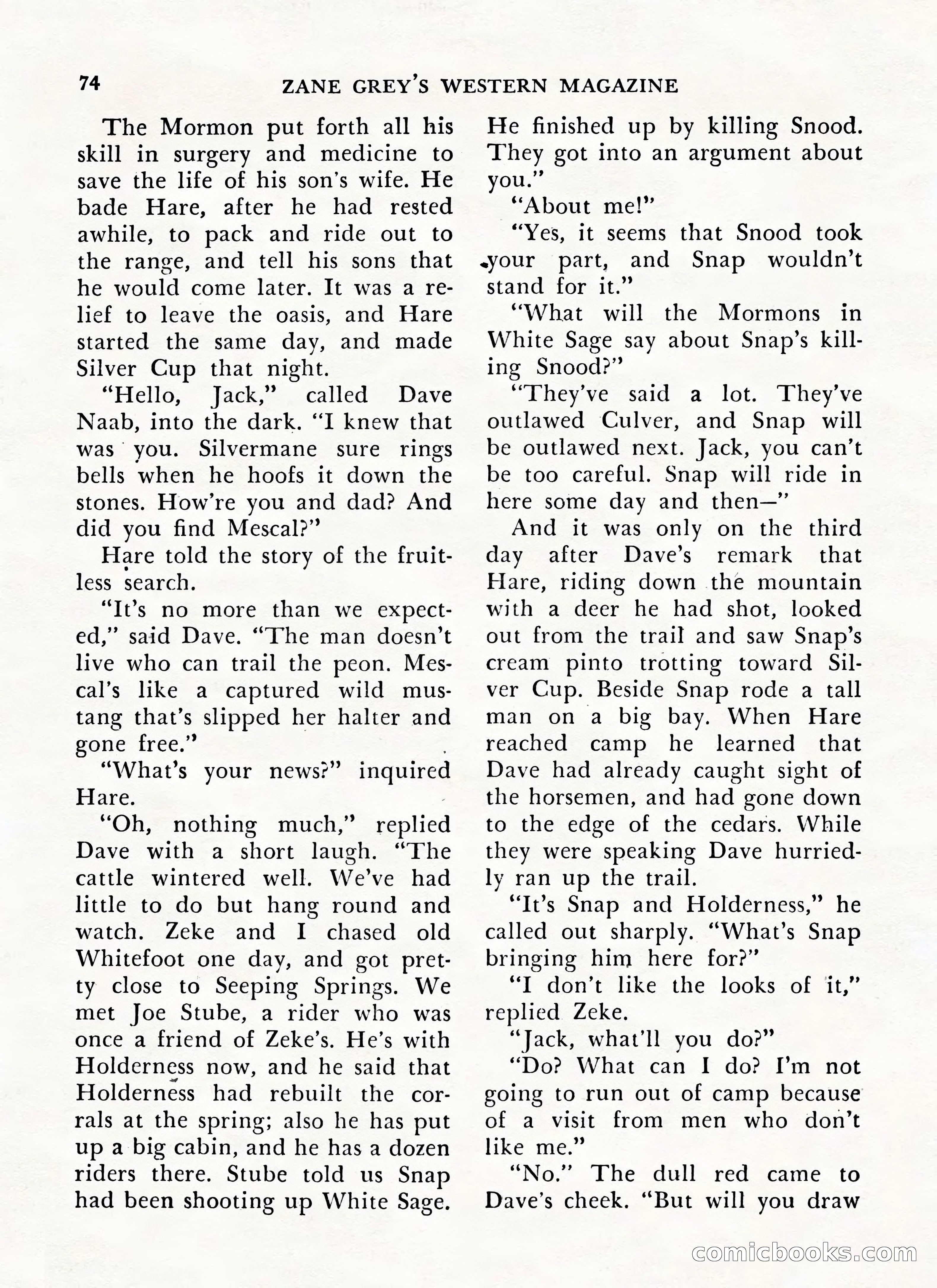 Zane Grey's Western Magazine, May-June 1947 — page 78 of 198