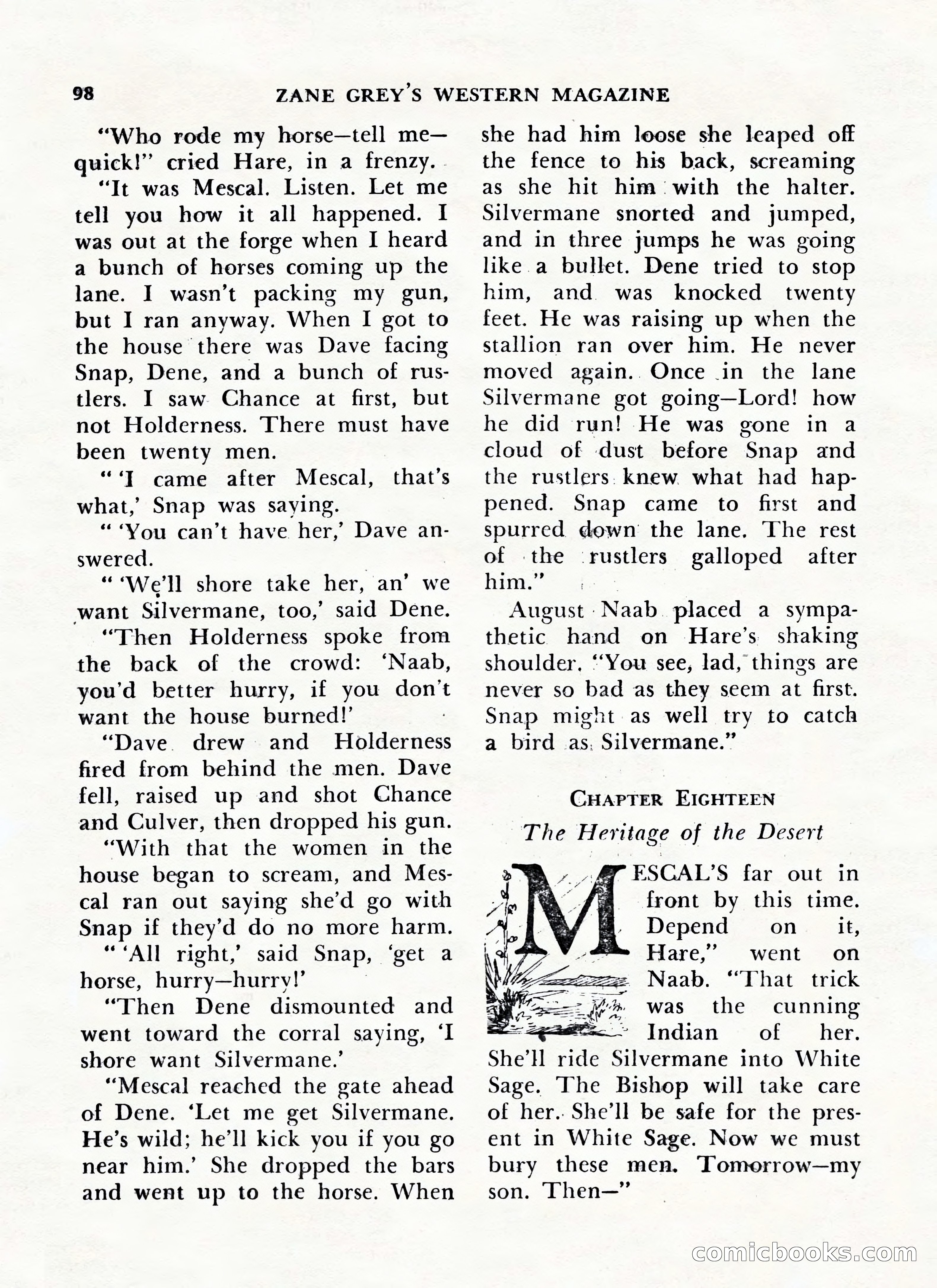 Zane Grey's Western Magazine, May-June 1947 — page 102 of 198