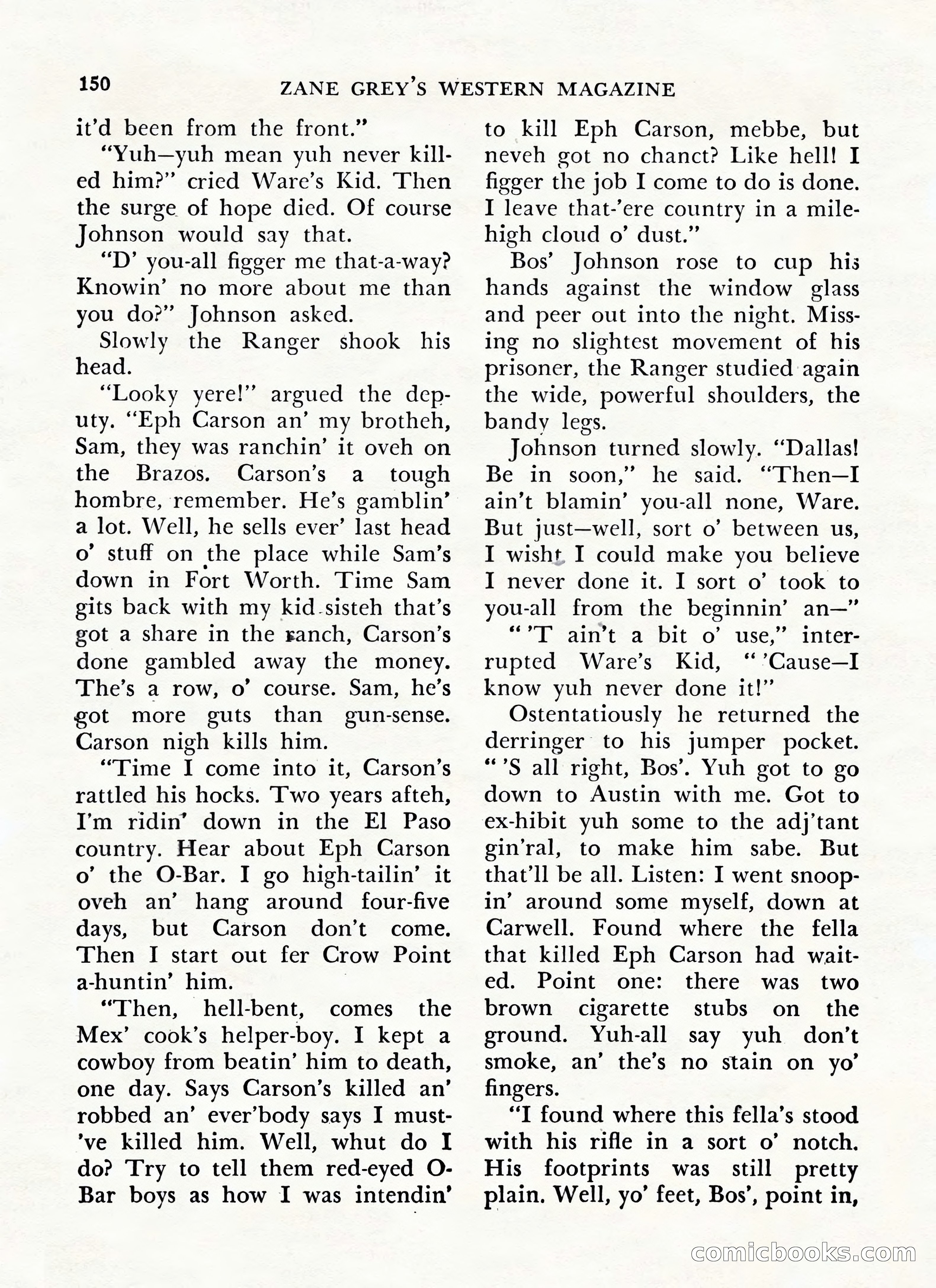 Zane Grey's Western Magazine, May-June 1947 — page 154 of 198