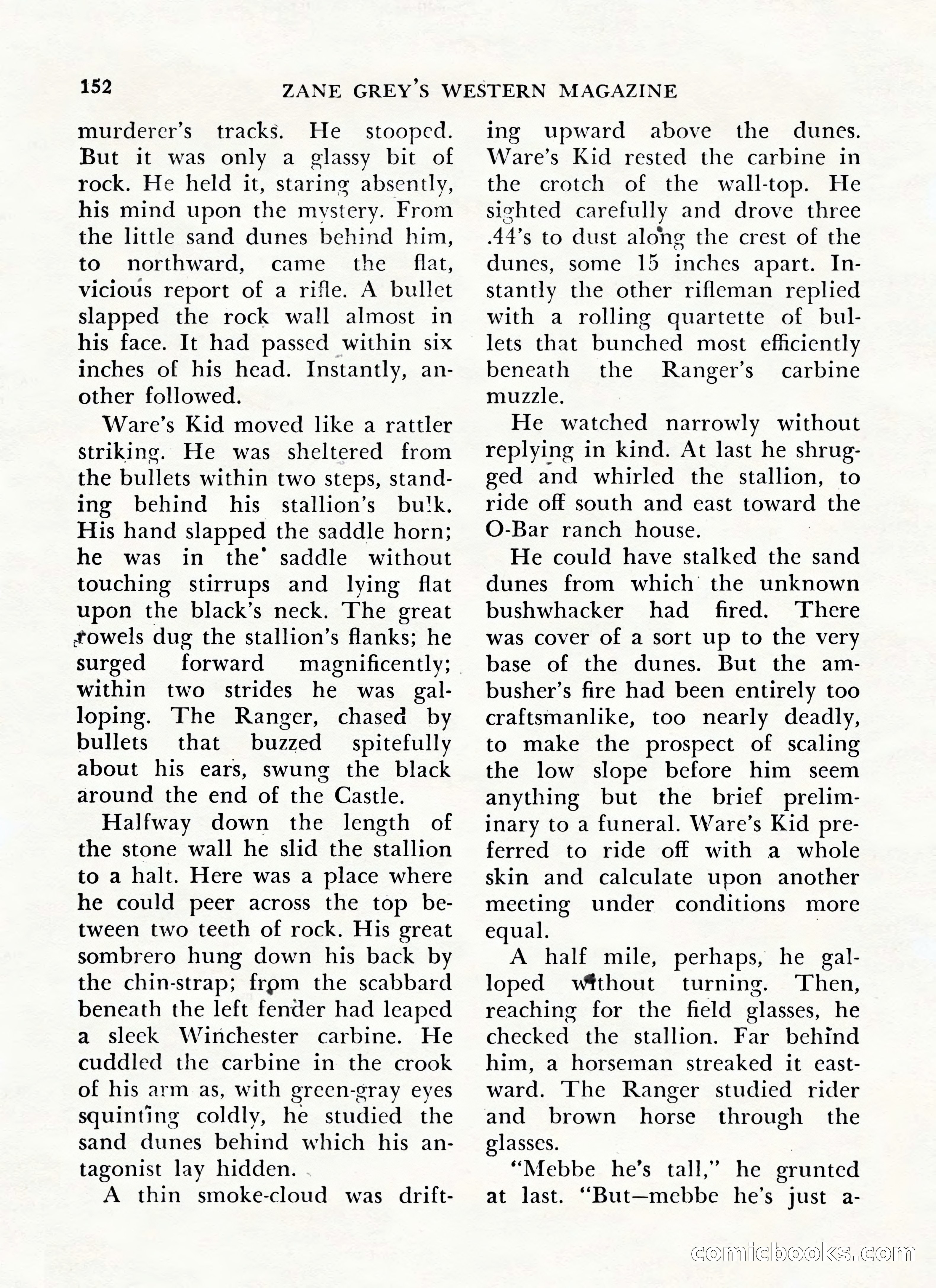 Zane Grey's Western Magazine, May-June 1947 — page 156 of 198