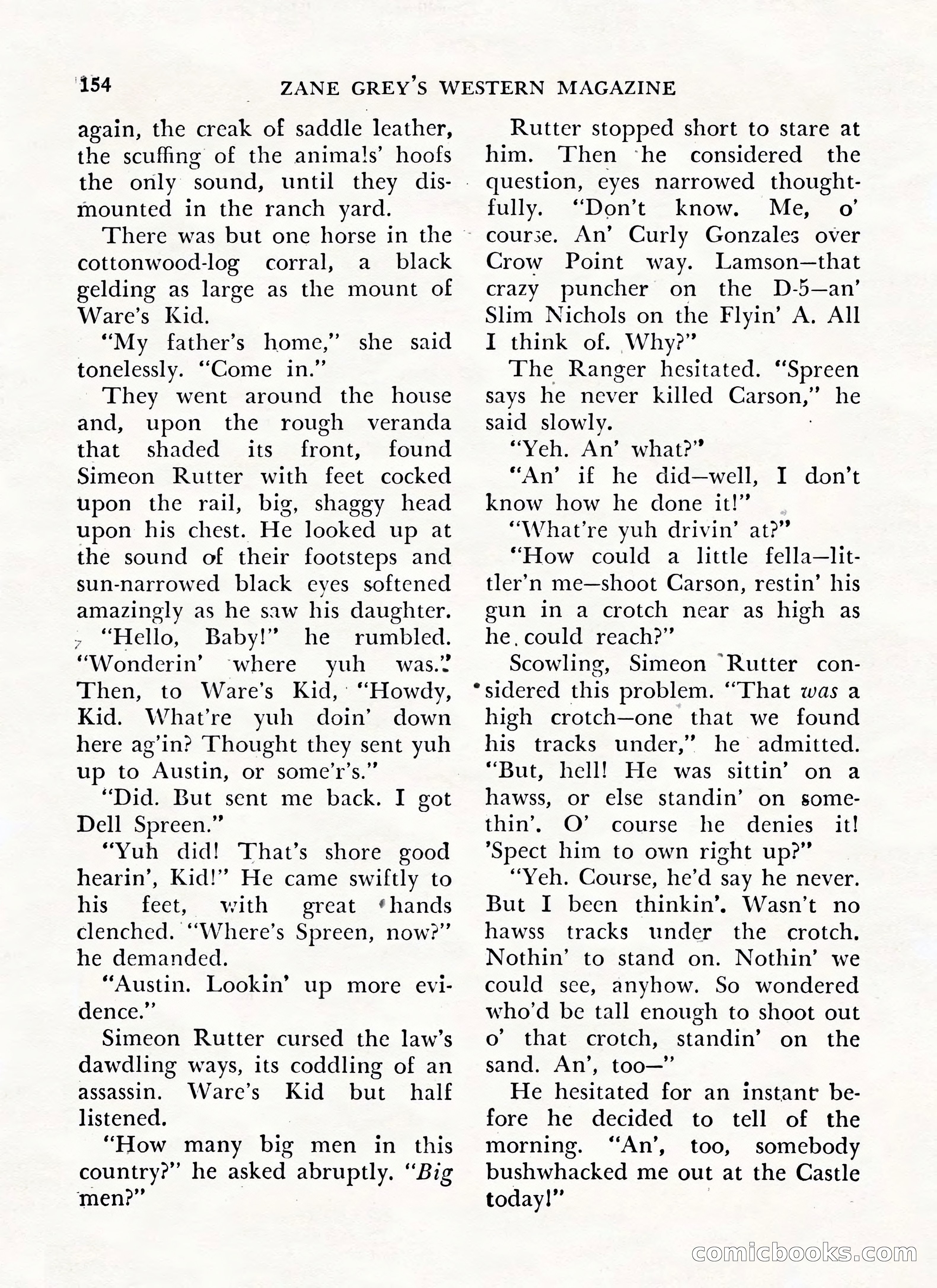 Zane Grey's Western Magazine, May-June 1947 — page 158 of 198