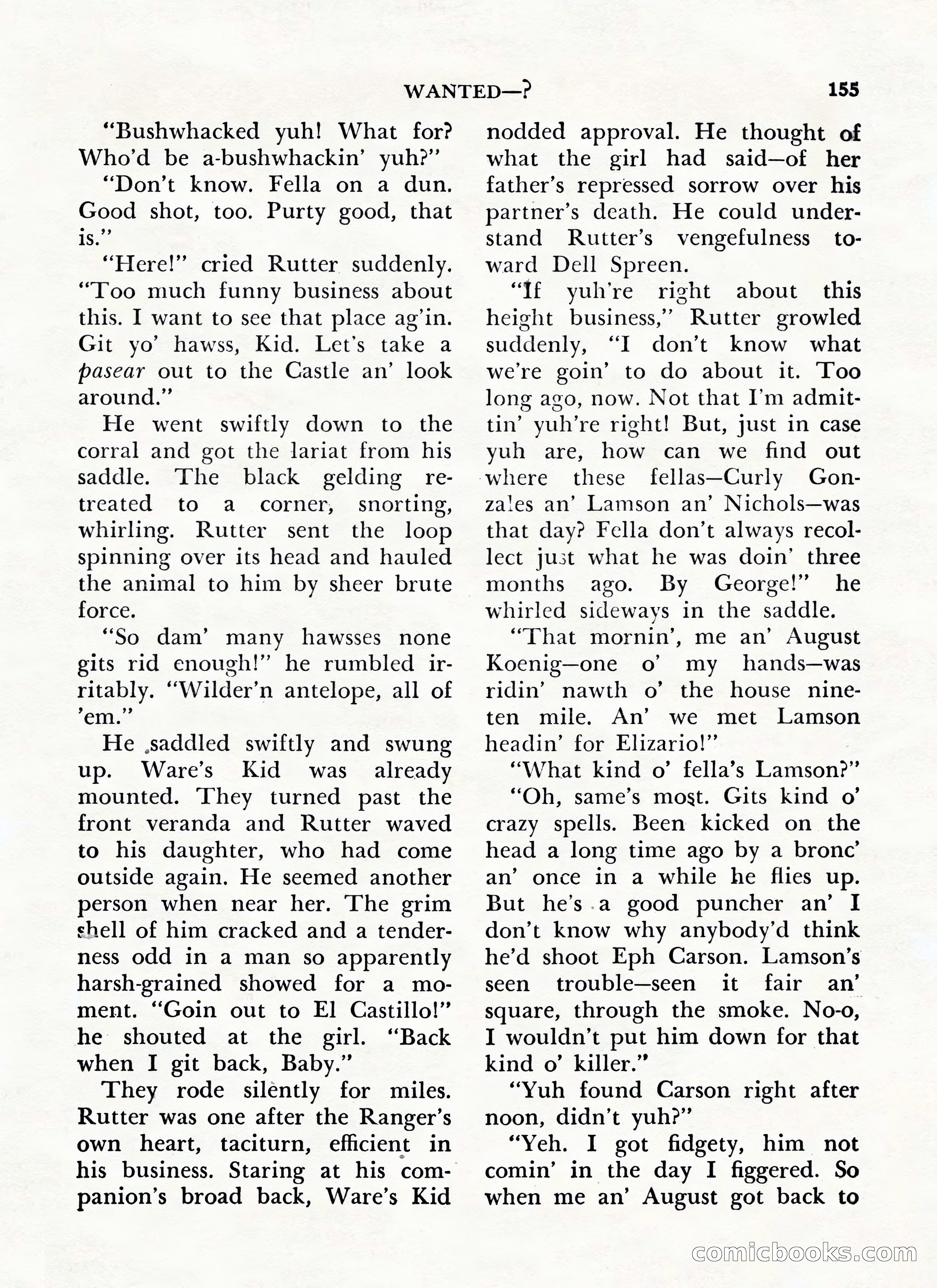 Zane Grey's Western Magazine, May-June 1947 — page 159 of 198