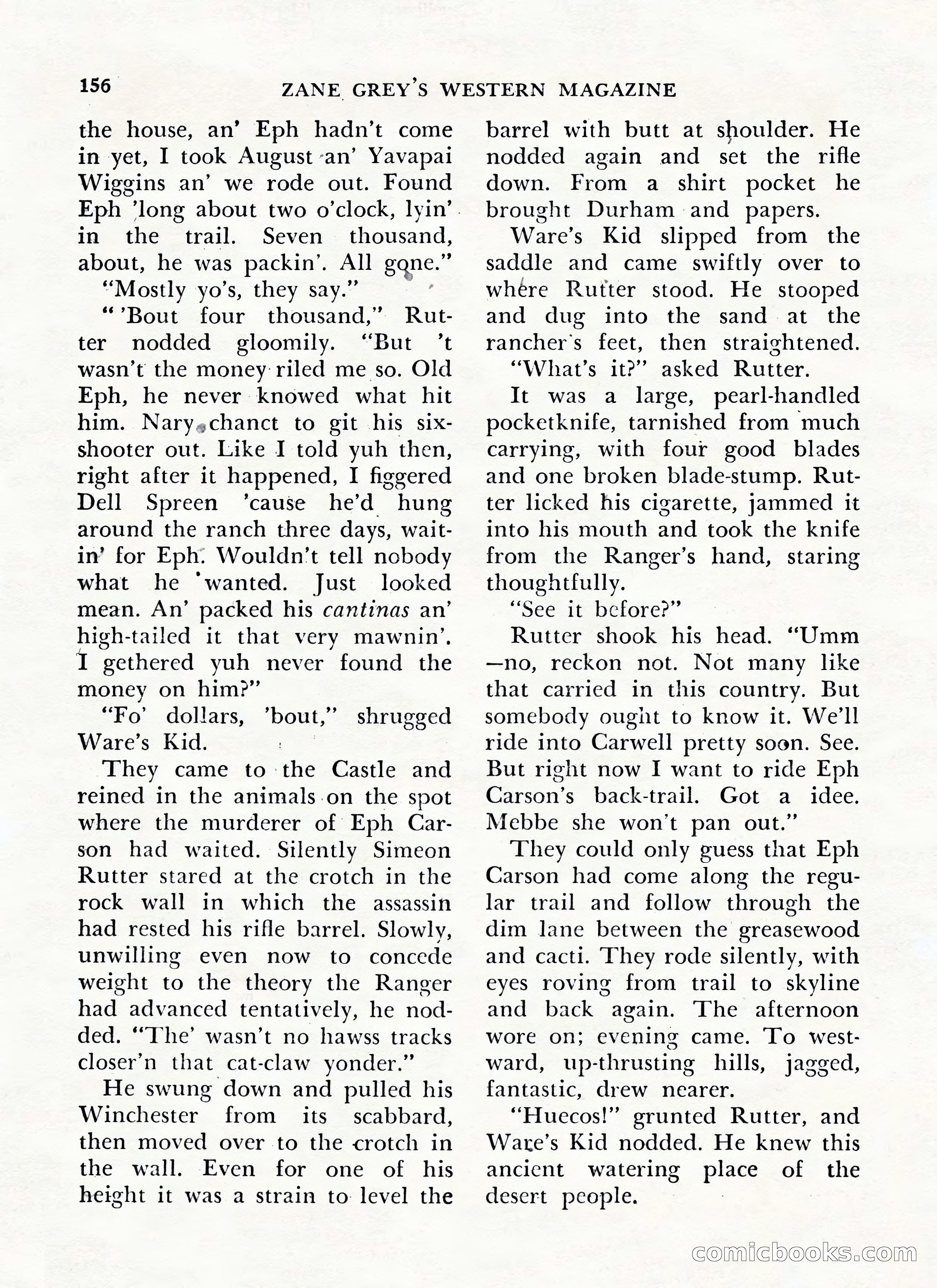 Zane Grey's Western Magazine, May-June 1947 — page 160 of 198