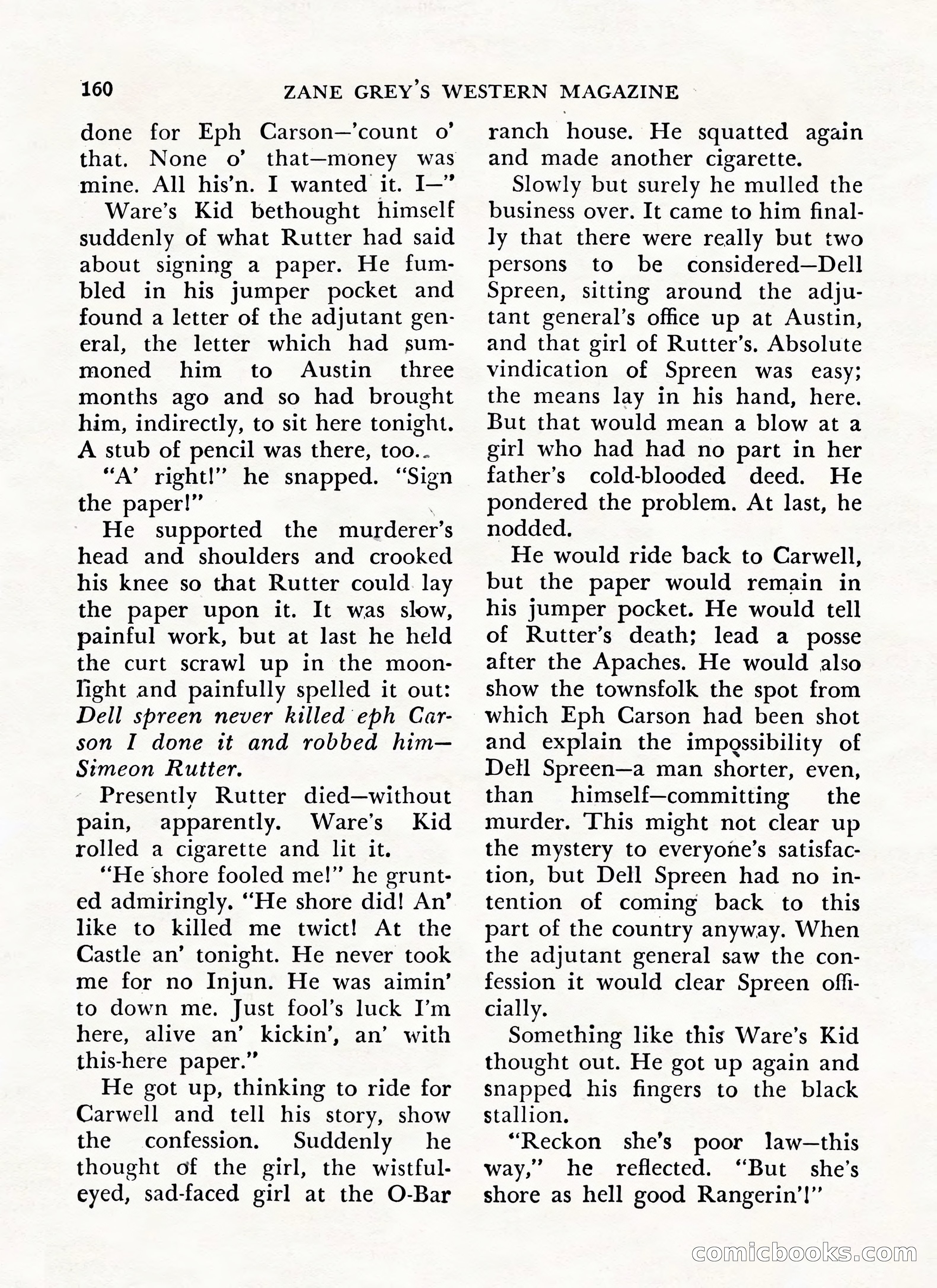Zane Grey's Western Magazine, May-June 1947 — page 164 of 198