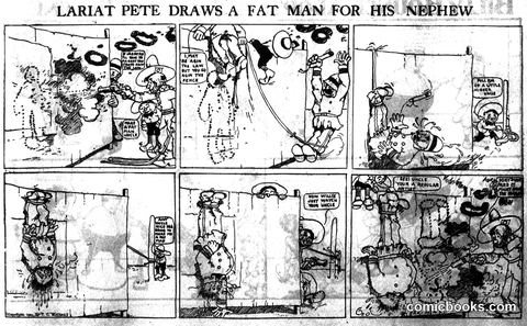 Lariat Pete Draws a Fat Man for His Nephew