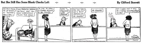 Polly and Her Pals — "But She Still Has Some Blank Checks Left"