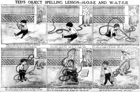 Ted's Object Spelling Lesson—H-O-S-E and W-A-T-E-R