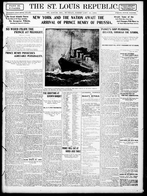 Sunday Newspaper Comic Section