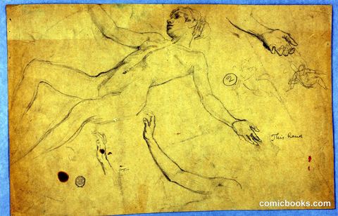 Sketches of Female Nude and Hands