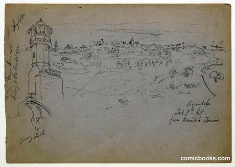 Ramla viewed from Ramla Tower and the Tower at Lydda, Palestine