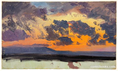 Clouds at Twilight, Color Effects, Hudson, New York