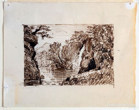 Imaginary Landscape with Waterfall