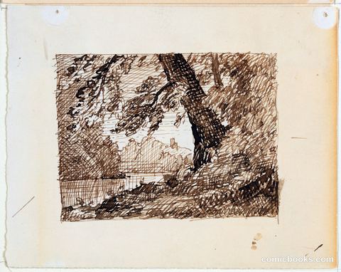 Imaginary River Landscape with Wooded Banks