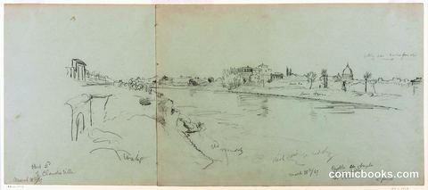 View of the Castel Sant'Angelo, Claude's Villa, and St. Peter's, Rome, Italy, Part Two