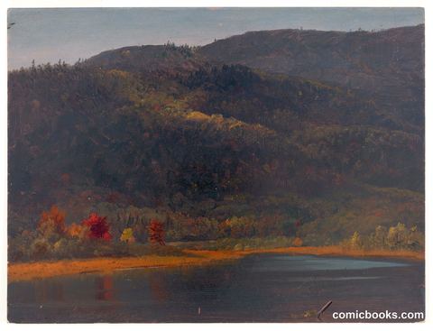 Mountainside Lake in Autumn