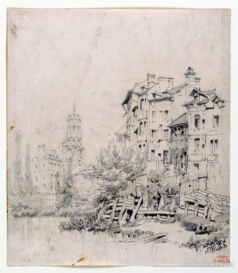 Houses on the Bank of the Tougnes in Trouville
