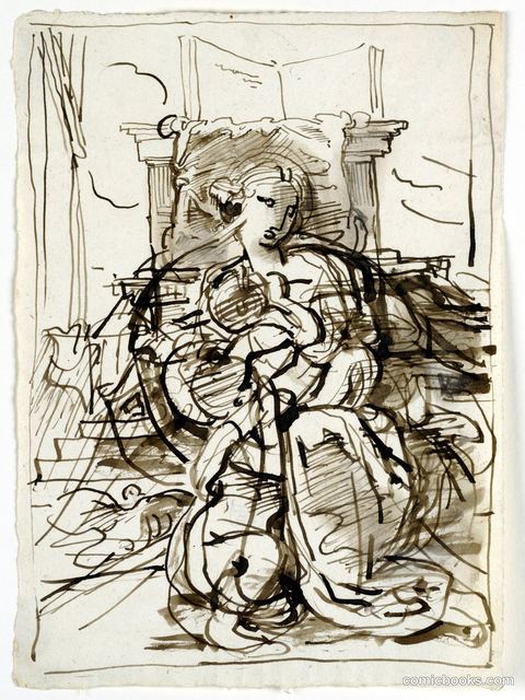 Sketch, the Virgin with the Child