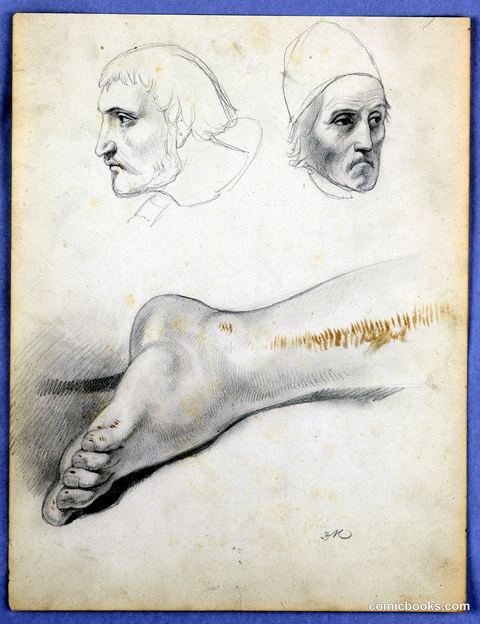 Studies of a Right Foot, Two Heads