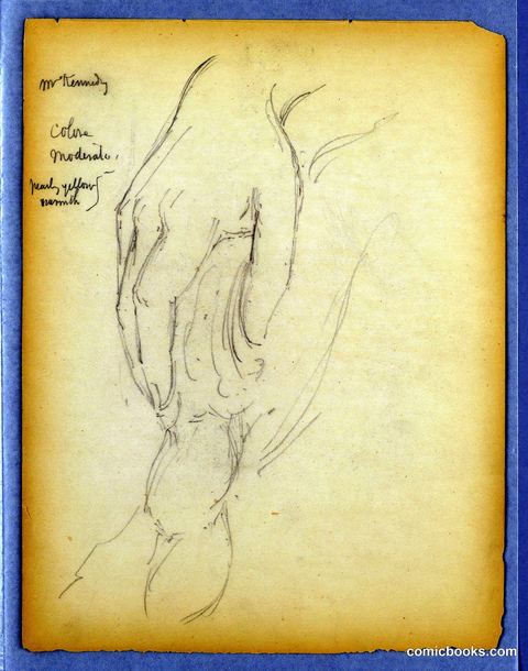 Sketch of Right Hand for Portrait of Mrs. Kennedy