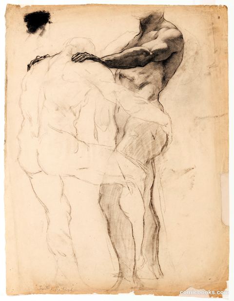 Figure Study for 'Jacob Wrestling with the Angel'