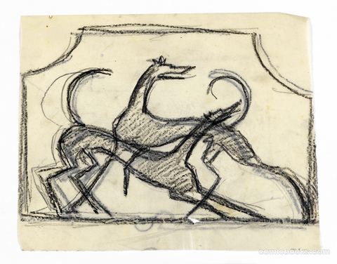 Design for Firescreen, Hounds