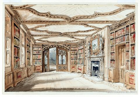 A Library in Gothic Style