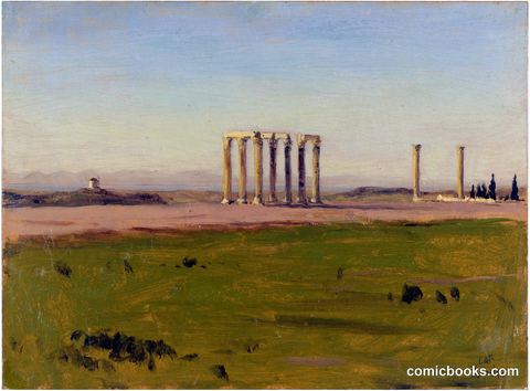 Study of the ruins of the Temple of Olympian Zeus