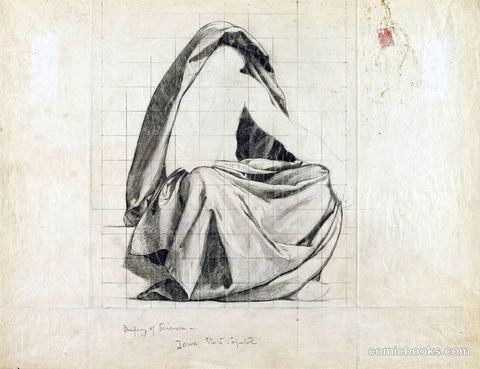Draped Figure Study for Iowa State Capitol Rotunda