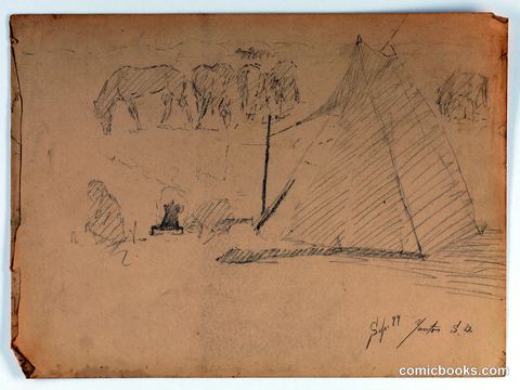 Sketch of Encampment, Yankton, South Dakota