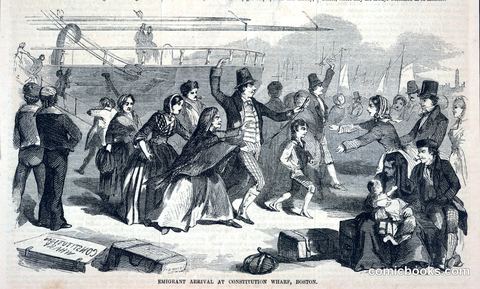 Emigrant Arrival at Constitution Wharf, Boston