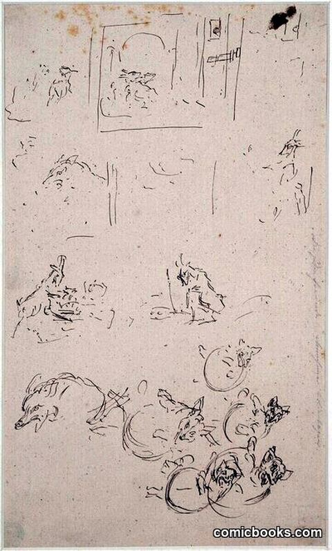 Study for Munich Picture-Sheet No. 44: The Good Friends (Cat and Fox)