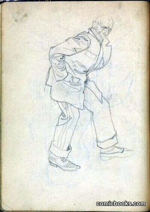 Caricature Sketch of a Walking Man