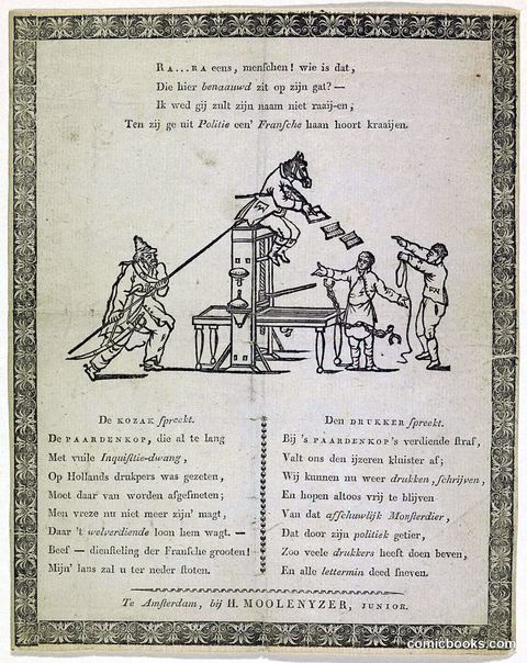 Political Print on Van Ray, Inspector of Books During French Rule