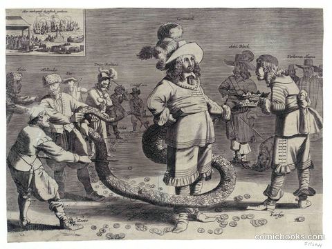 Cromwell as the Horrible Tail-Man (Spotprent op Cromwell als de afgrijselijke Staartman)