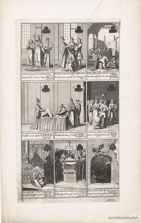 Nine Cards with Satires on Papal Infallibility