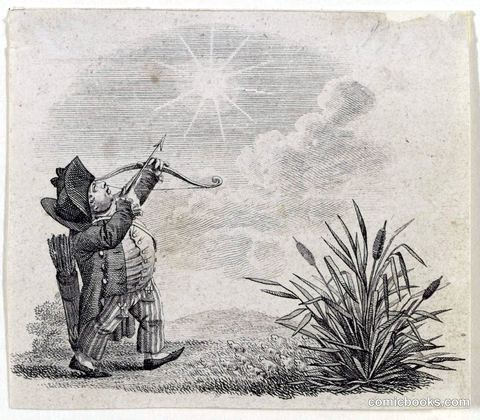 Satirical Print of the Duke of Brunswick Shooting at the Sun