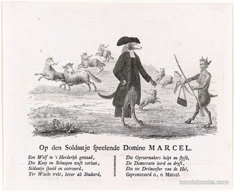 Op den Soldaatje speelende Domine MARCEL