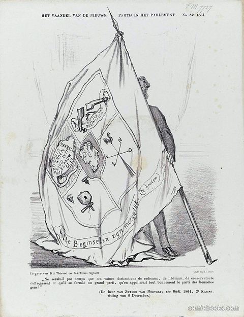 Political Cartoon on Baron van Zuylen van Nijvelt's Parliamentary Speech
